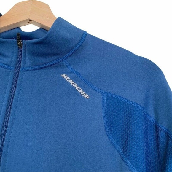 Sugoi Women Activewear Pullover Cycling Jacket Blue 1/4 Zip Mock Neck Stretch L - Picture 5 of 12